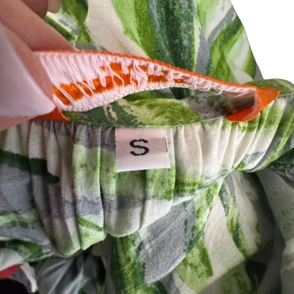 Jams World Ariana Midi Dress size Small Manoa Print W3104 green gray leaf print - Picture 9 of 11